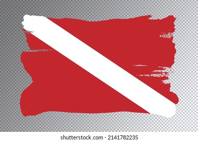 Diver Down Flag Brush Stroke, Dive Flag