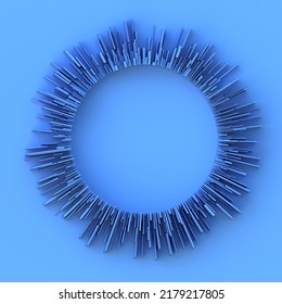 Divergent rays. Decorative panel with space for text or picture. 3d render