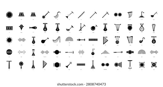 A diverse assortment of simplified graphic elements and symbols arranged systematically. Ideal for design projects and conceptual branding.