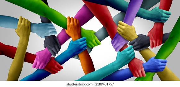 Diverse Employee Inclusion And United Workers In The Workplace As Diverse People Working Together In Society For Tolerance And Respect Of Multicultural Business Integration In A 3D Illustration Style.