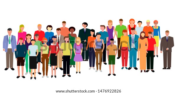 Diverse Multiracial Multicultural Group People Standing Stock ...