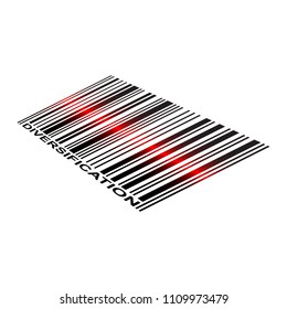 Diversification Text And Laser Scanned Barcode Icon
