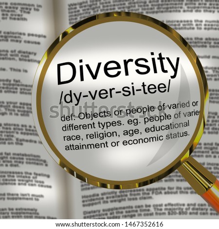 Diversity concept icon meaning variation and difference. Ethnic inclusiveness and a range of multiculturalism - 3d illustration Сток-фото © 