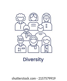 Diversity Icon, ESG Social Concept. Illustration Isolated On A White Background.