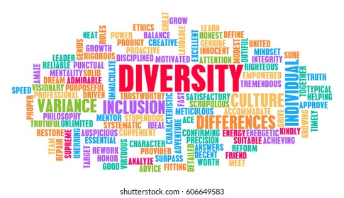 Diversity Word Cloud Concept on White