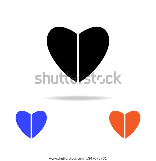 divided heart Simple icon for websites, web
design, mobile app, info
graphics