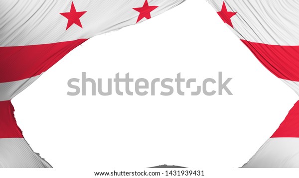 Divided Washington DC state flag, white\
background, 3d\
rendering