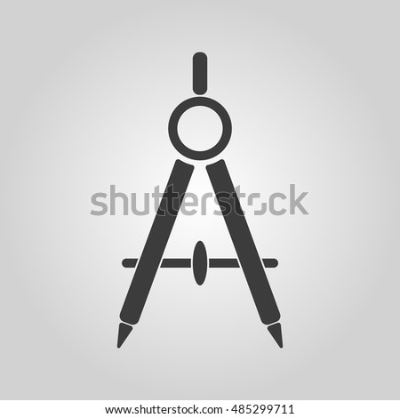 The divider icon. Surveyor and geometry, engineer, architect, school symbol. Flat  illustration