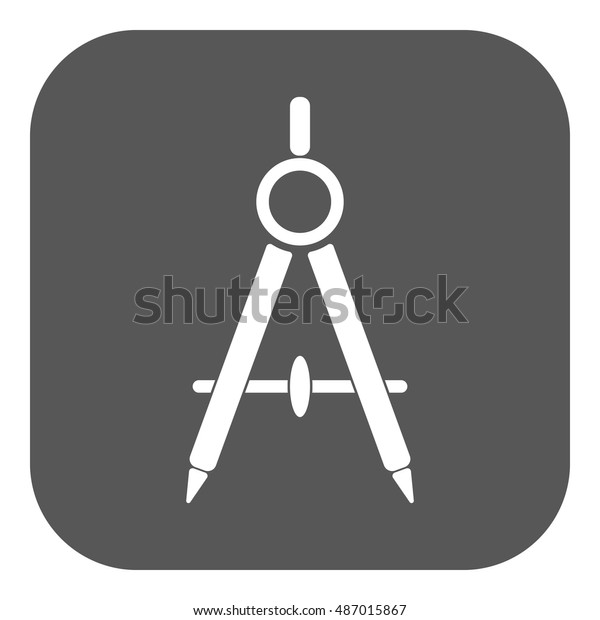The divider icon.\
Surveyor and geometry, engineer, architect, school symbol. Flat \
illustration. Button