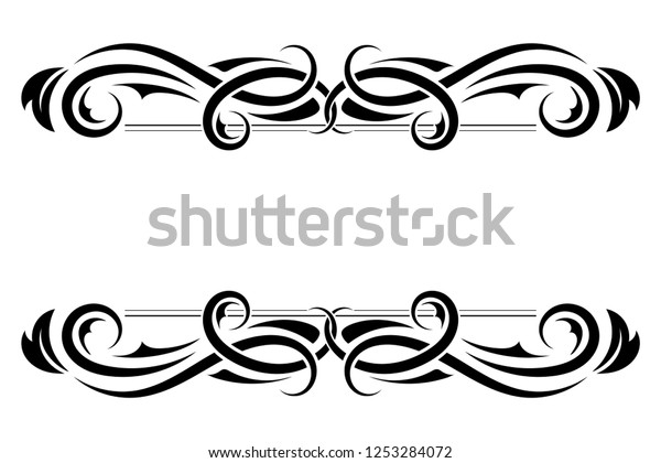Dividers. Floral decorative\
ornaments. Illustration isolated on white background. Raster\
version