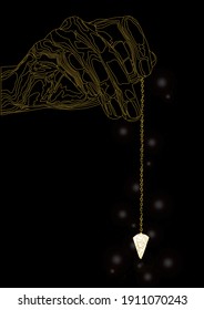 
divination purification, abstract style illustrations with gold lines and black background.