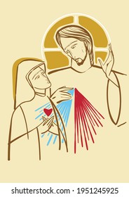 Divine Mercy and Saint Maria Faustyna Kowalska of the Blessed Sacrament