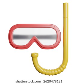 Diving Goggles Summer 3D Rendering Icon Illustration