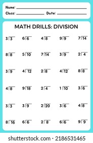 Division Math Workbook For Kids, Printable Worksheet Pages For Math Workbook For Kids Activities