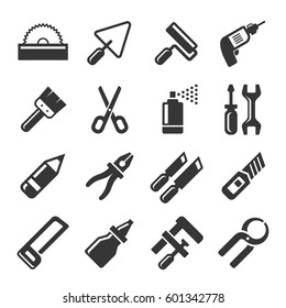 DIY Hand Tools Icons Set. Illustration