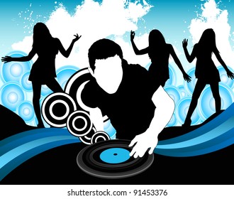 DJ in blue Background
