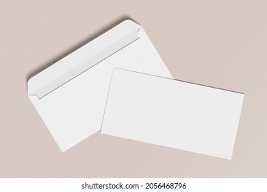 Dl Envelope Mockup. Blank Empty Space 3d Rendering Object.