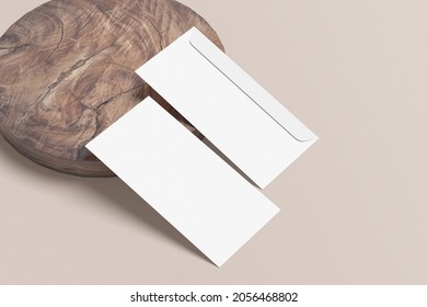 Dl Envelope Mockup. Blank Empty Space 3d Rendering Object.