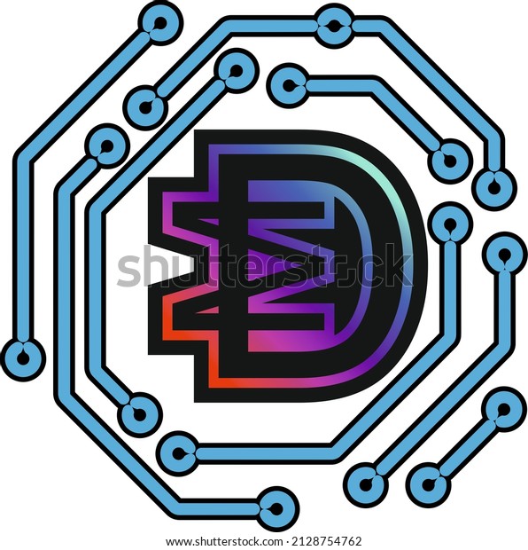 Dm Digital Logo Colorful Concept Stock Illustration 2128754762