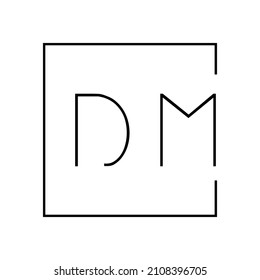 DM modern initial logo linked square concept with high quality professional design  