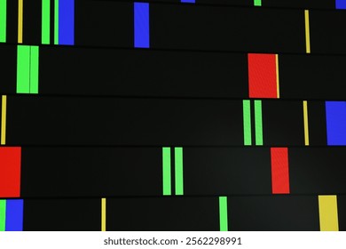 DNA analysis. Data with genetic information as background, closeup