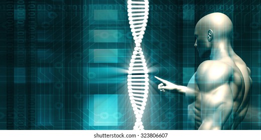 DNA Background and Human Testing Biotechnology as Art - Powered by Shutterstock