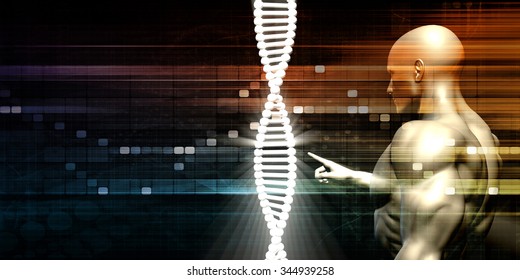 DNA Background and Human Testing Biotechnology as Art - Powered by Shutterstock