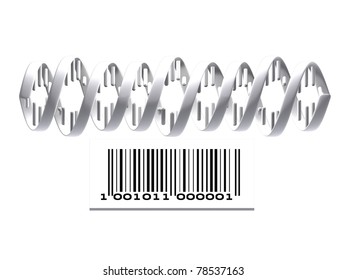 DNA and barcode isolated with clipping path