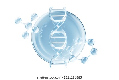 DNA with biological concept, 3d rendering. 3D illustration.