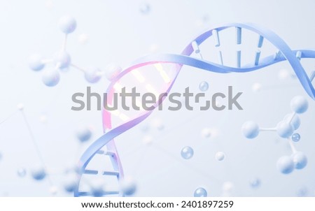 DNA with biological concept, 3d rendering. 3D illustration.