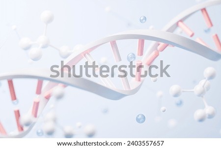 DNA with biological concept, 3d rendering. 3D illustration.