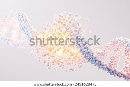 DNA with biological concept, 3d rendering. 3D illustration.