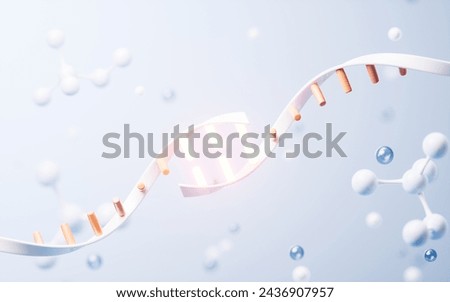 DNA with biological concept, 3d rendering. 3D illustration.