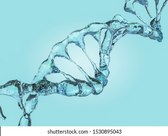DNA chain. Abstract scientific background. Beautiful illustraion. Biotechnology, biochemistry, genetics and medicine concept. 3D rendering
