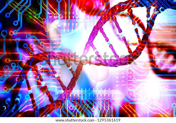 Dna Circuits Board Concept Bioinformatics Dna Stock Illustration 1295361619