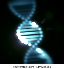 DNA code with light and bokeh illustration