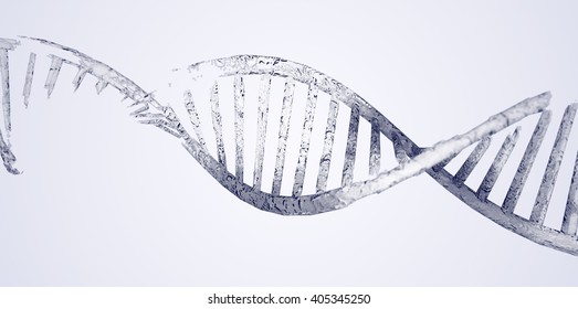 DNA Damage, Frozen. 3d Illustration.