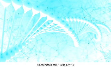 DNA Double Helix Graphic Illustration Pharmaceutical Research Into Genetic Molecular Biology - Conceptual 3D Illustration Rendering 