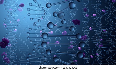 DNA Encodes For Proteins 3d Illustration