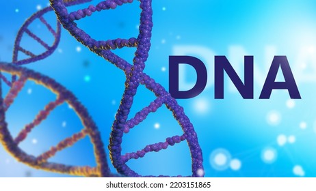 DNA Engineering. Genetically Modified Circuit. DNA Strands On Blue. Gene Modification For Scientific Experiment. DNA Logo. Visualization Of Genetic Chains. Deoxyribonucleic Acid. 3d Rendering.