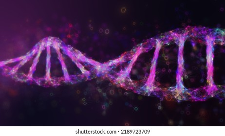 DNA Helix, Biotechnology And Molecular Engineering,  Science Medicine And Innovation Concept. 3D Rendering.