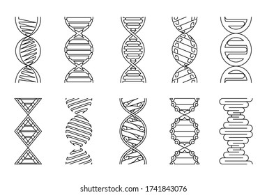 Dna Icons Set Illustration Coloring Book Stock Illustration 1741843076 ...