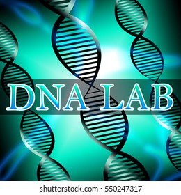 Dna Lab Helix Shows Biotechnology Labratory 3d Illustration