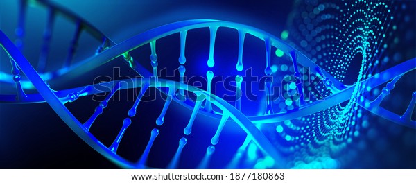 DNA\
model 3D illustration. Genetic engineering, genome decoding.\
Medicine, biology, chemistry and molecular\
research