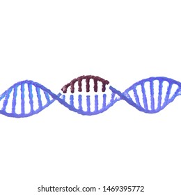 DNA modification. Crispr. Cas9. 3d render