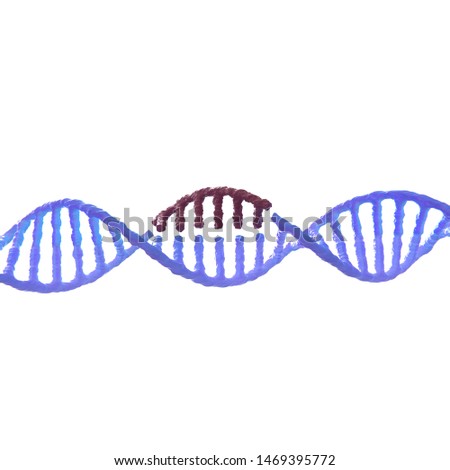 DNA modification. Crispr. Cas9. 3d render