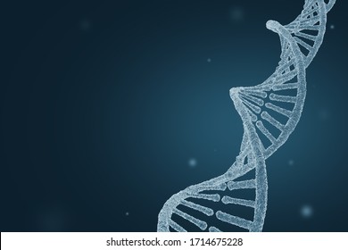 DNA Molecule In An Electron Microscope. Science Background. 3D Illustration