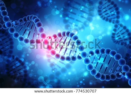Dna molecule isolated in digital background, 3d rendering