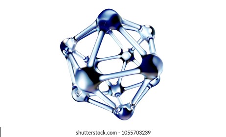 DNA molecule in water over white background. 3d