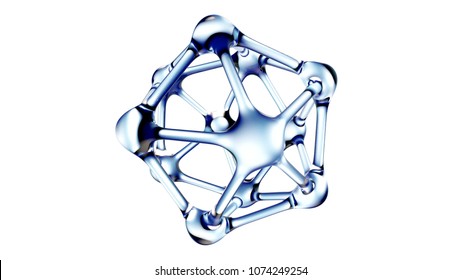DNA molecule in water over white background. 3d rendering